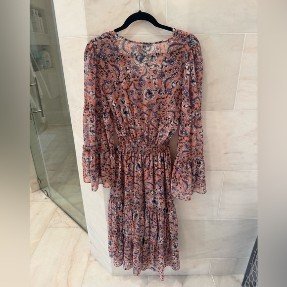 MISA Floral Dress with Bell Sleeves and Ruffles size XS - Picture 2 of 8